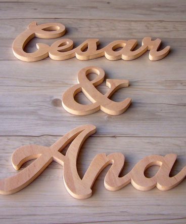 letras de madera nombre pareja