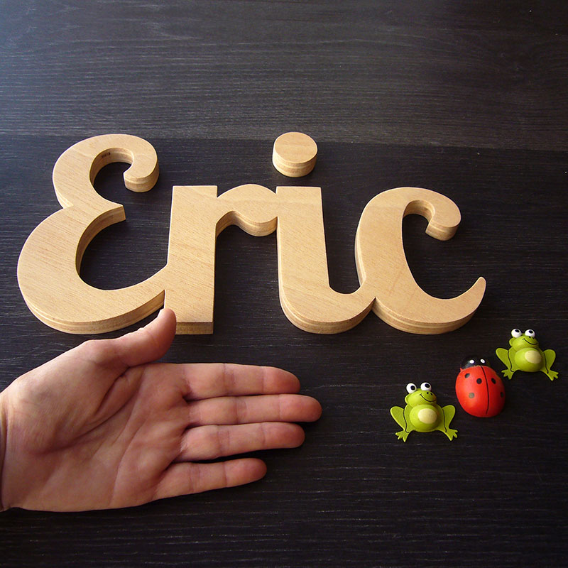 letras de madera natural eric