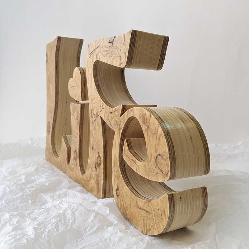 Palabra Life de madera maciza - Imagen 2