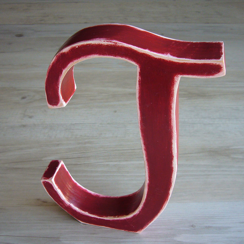 Letra J rojo sobre blanco - Imagen 2