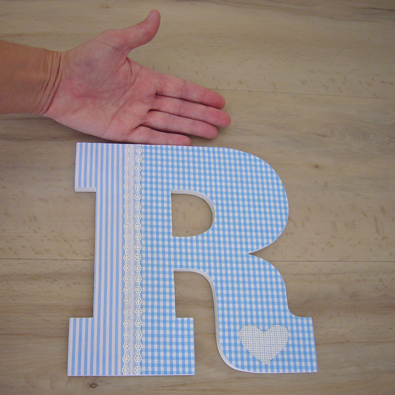 R celeste con tela cuadritos vichy - Imagen 7