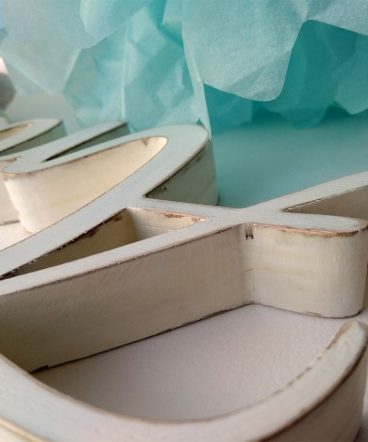 nombre de madera en blanco vintage