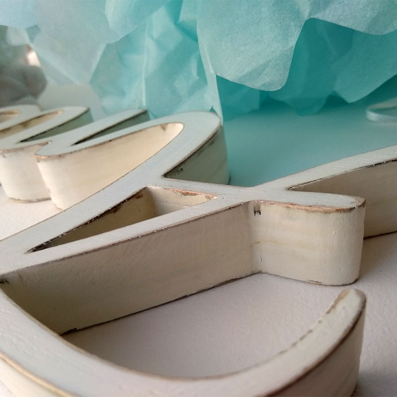 nombre de madera en blanco vintage