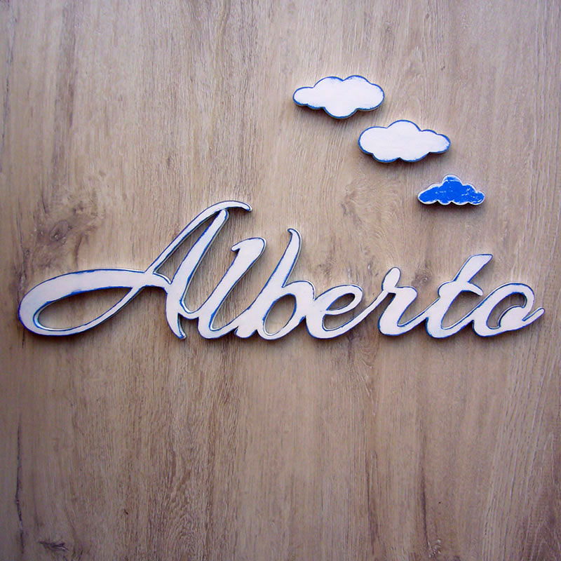 alberto nombre de madera blanco