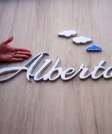 alberto de madera blanco vintage