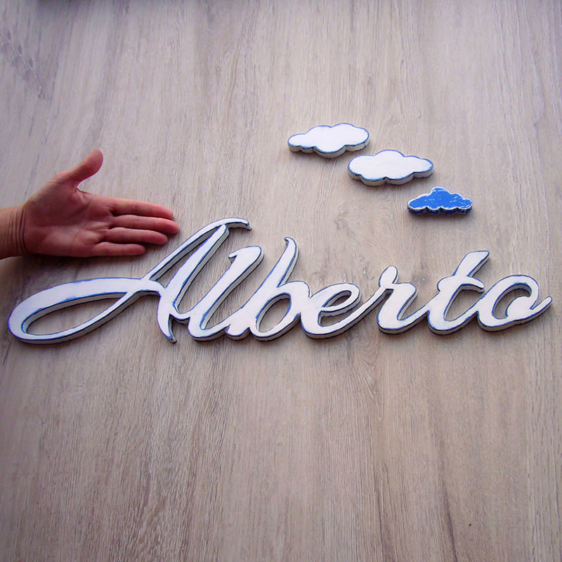 alberto de madera blanco vintage