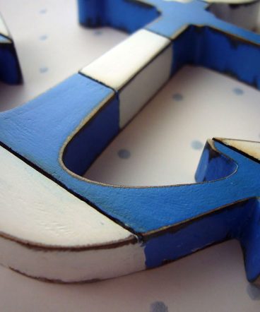 ancla de madera para decoracion infantil