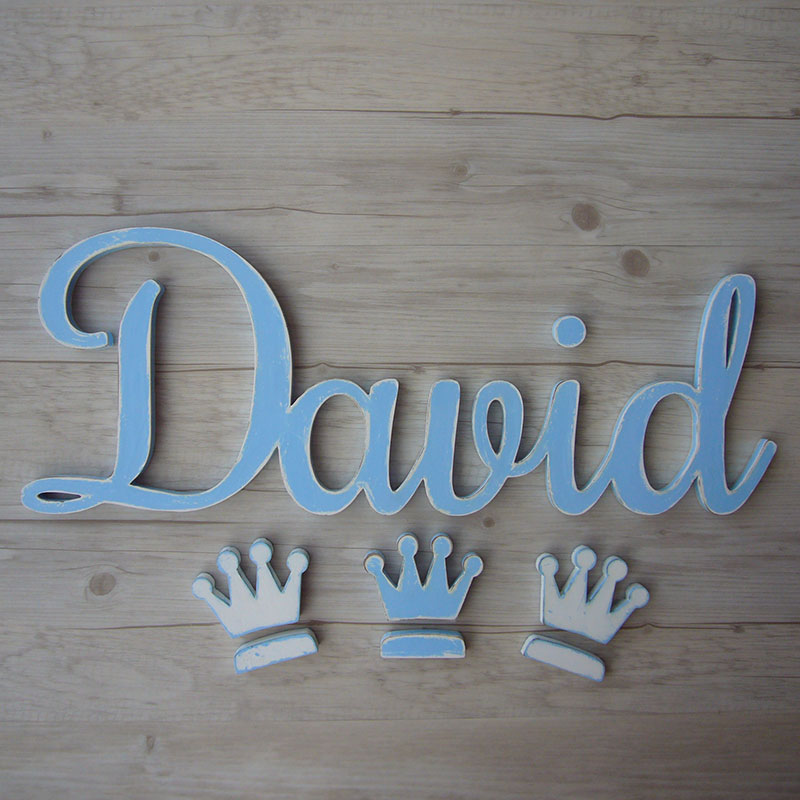nombre de madera david decorado