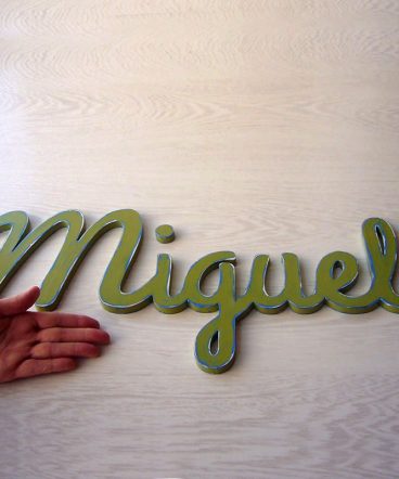 miguel nombre decorado de madera