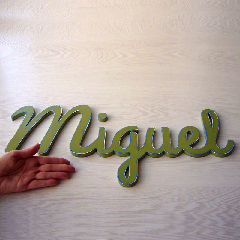 miguel nombre decorado de madera