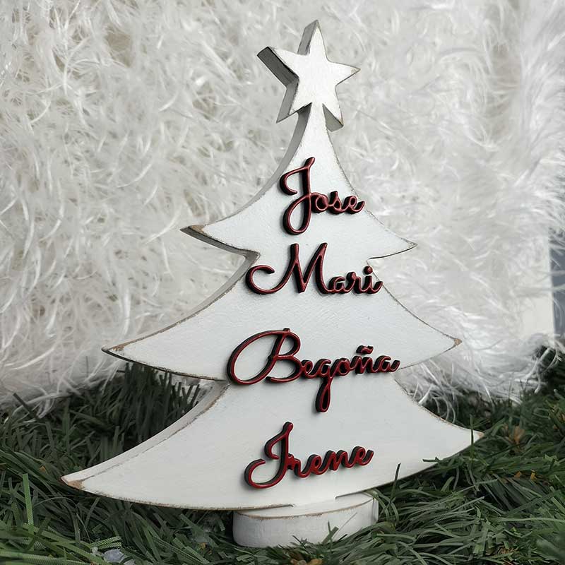 arbol de navidad blanco personalizable