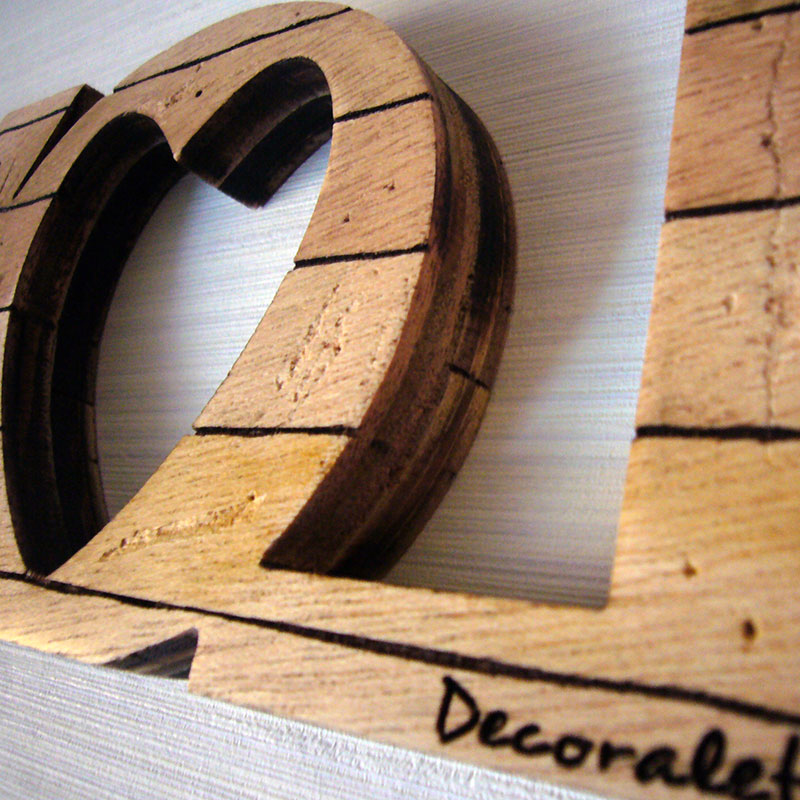 love de madera retro artesanal