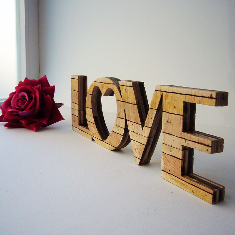 love retro de madera envejecido estilo palets