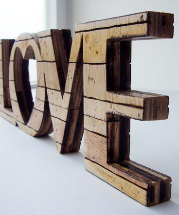 love retro de madera natural estilo palets