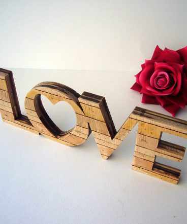 love retro de madera de palets