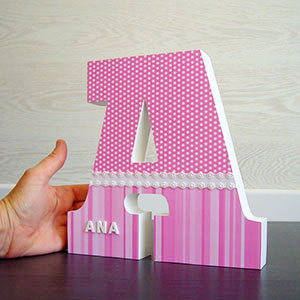 letra a rosa con nombre ana