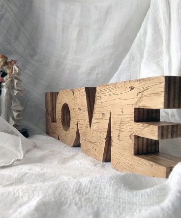 love envejecido de madera estilo vintage
