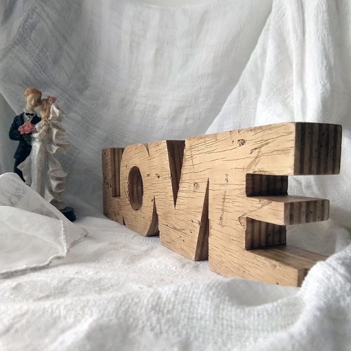 love envejecido de madera estilo vintage