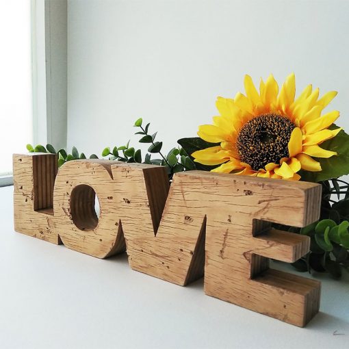 love envejecido de madera reciclada original
