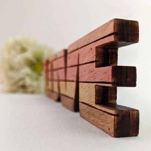 Love pequeño vintage de madera - Imagen 2