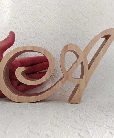 tamaño de letra A de madera