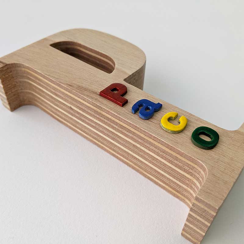 P simple de madera maciza - Imagen 2