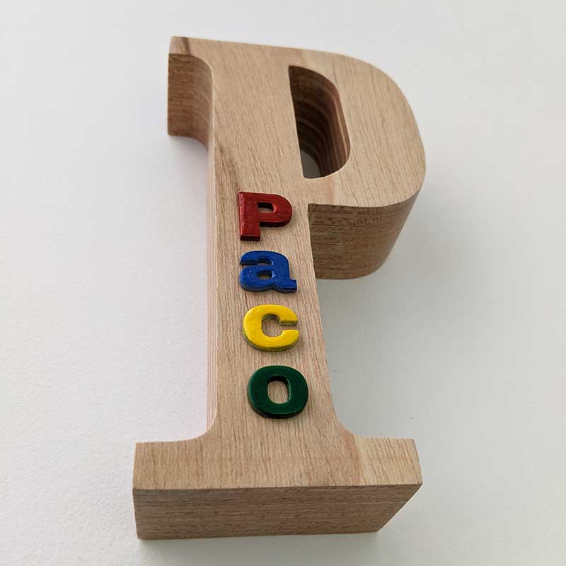 P simple de madera maciza - Imagen 5