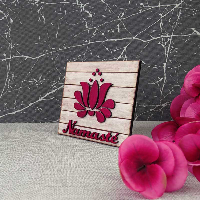 tablero vintage con namasté