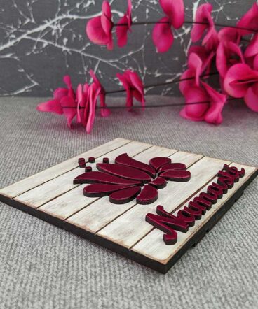 tablero vintage con namasté