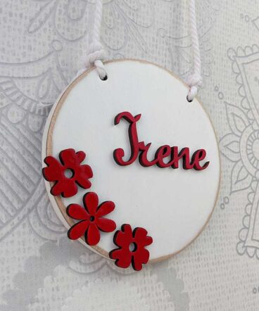 letrero redondo blanco personalizable