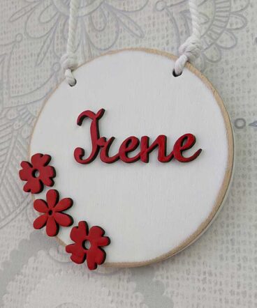 letrero redondo blanco personalizable
