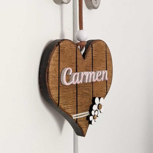 Corazón con flor personalizable - Imagen 3